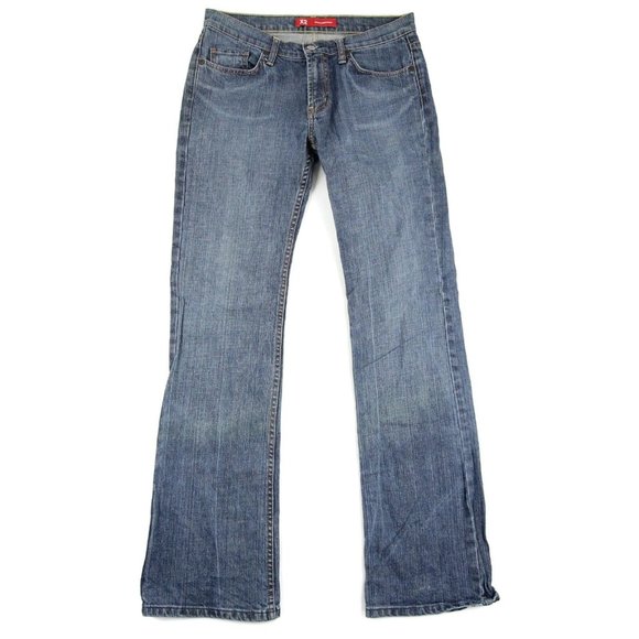 X2 Denim Laboratory Womens Boot Leg Jeans Light Wash Low Rise Size 6 Long - Picture 1 of 10